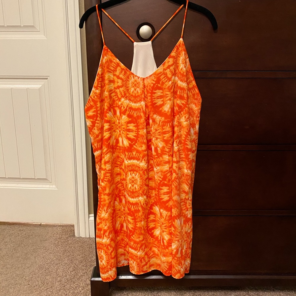 🔥3 for $10🔥 Orange Tie Dye Racerback Shift Dress Size Medium